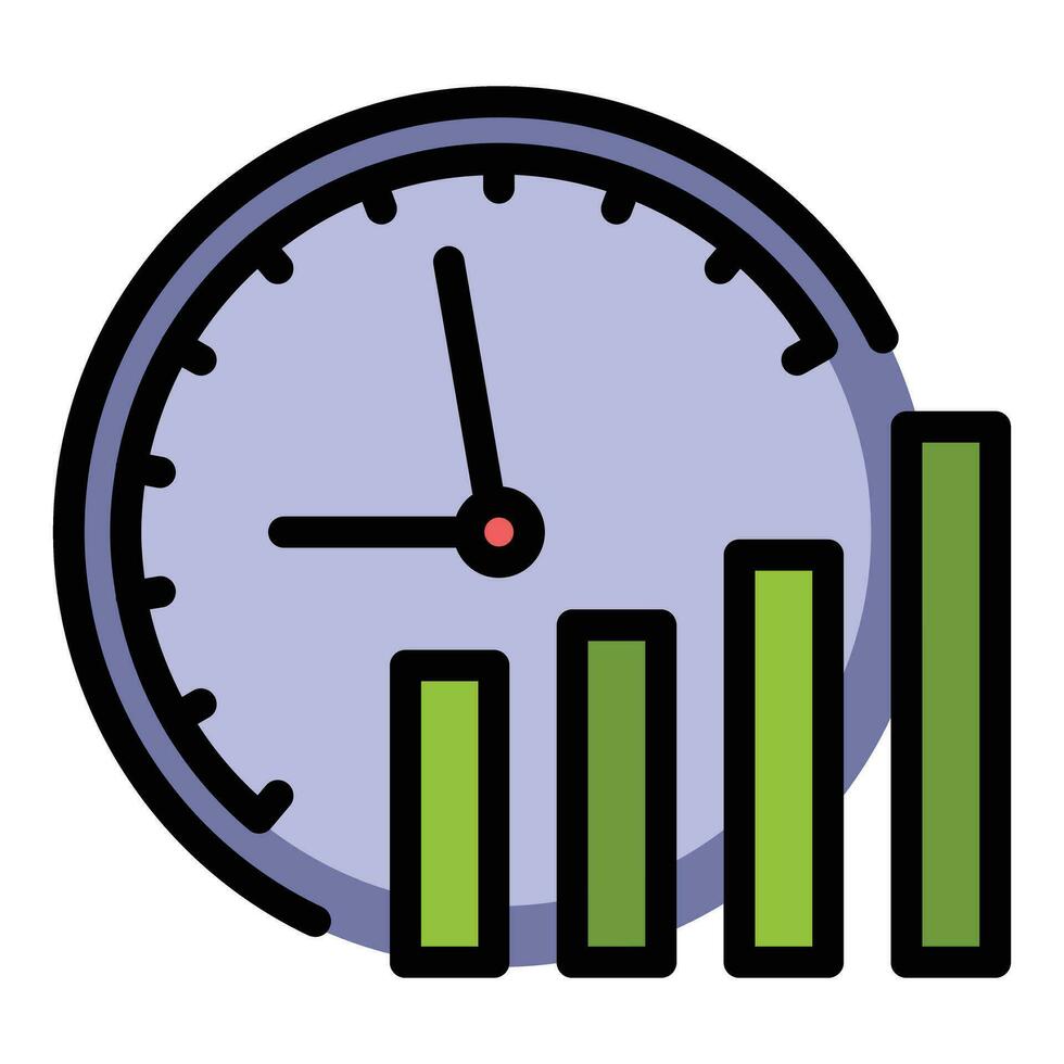 Time graph icon vector flat