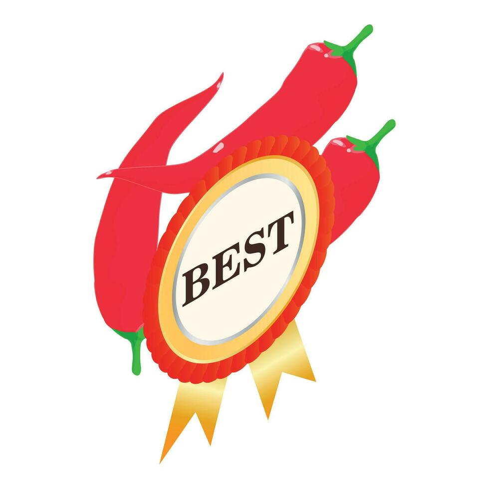 Hot pepper icon isometric vector. Fresh organic red hot pepper and best sign vector