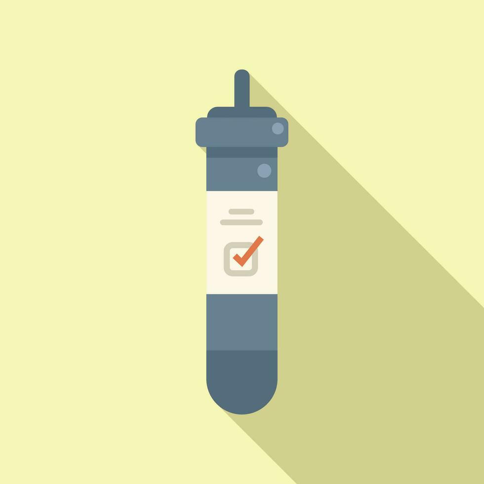 Lab test tube icon flat vector. Sample result vector