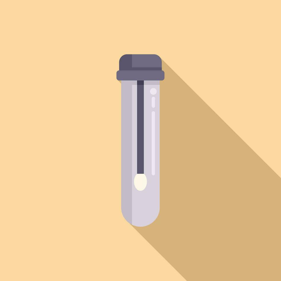 Test tube swab icon flat vector. Lab sample vector