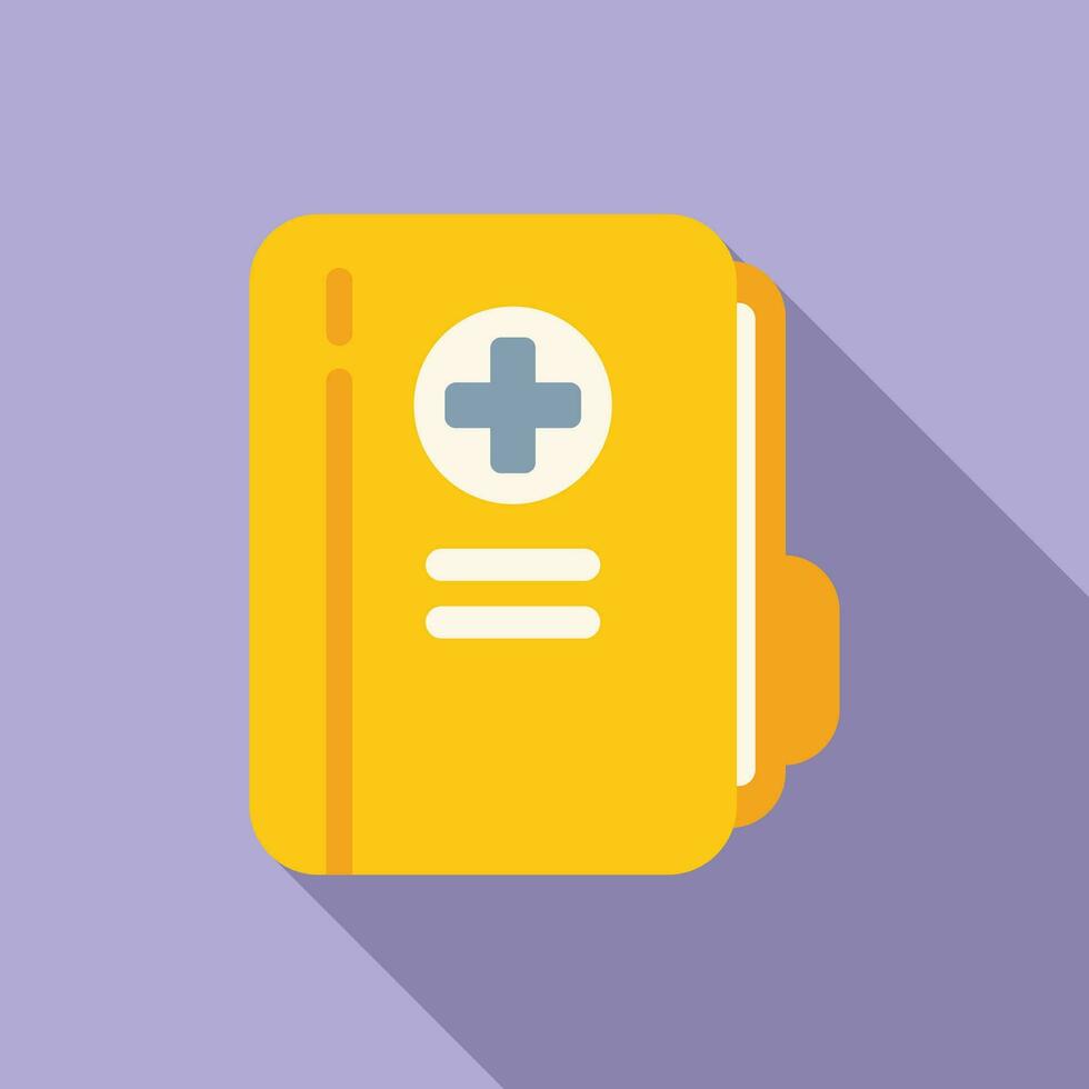 Medical folder icon flat vector. Test lab vector