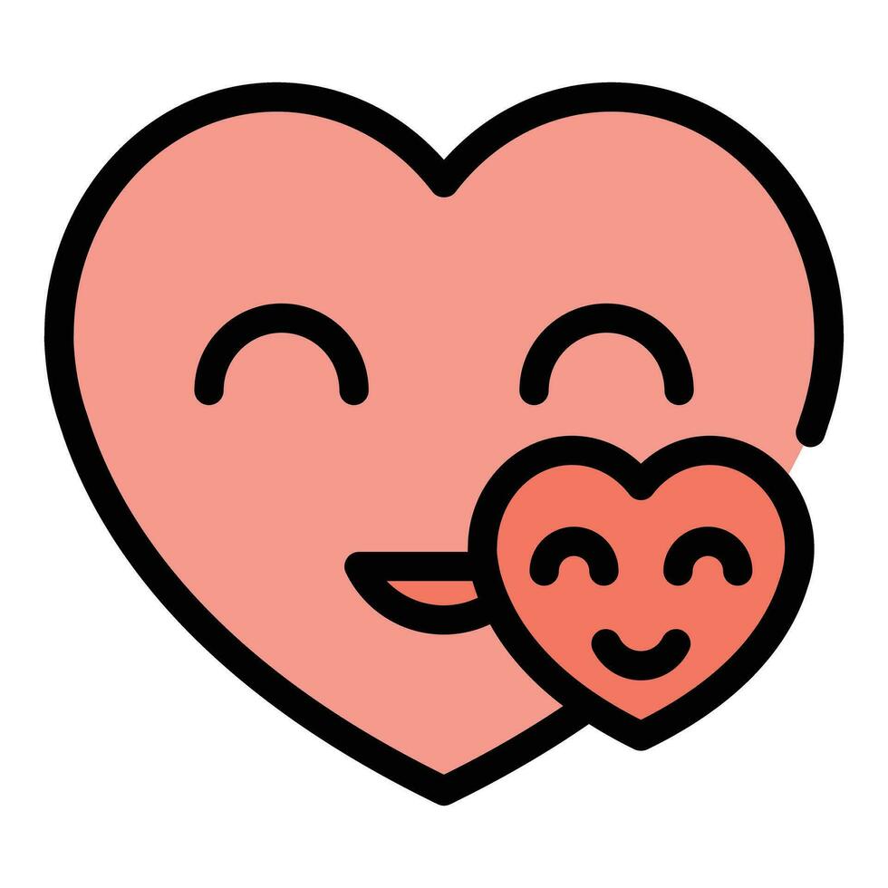 Smiling heart icon vector flat