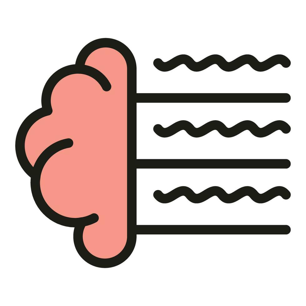 Brain waves icon vector flat