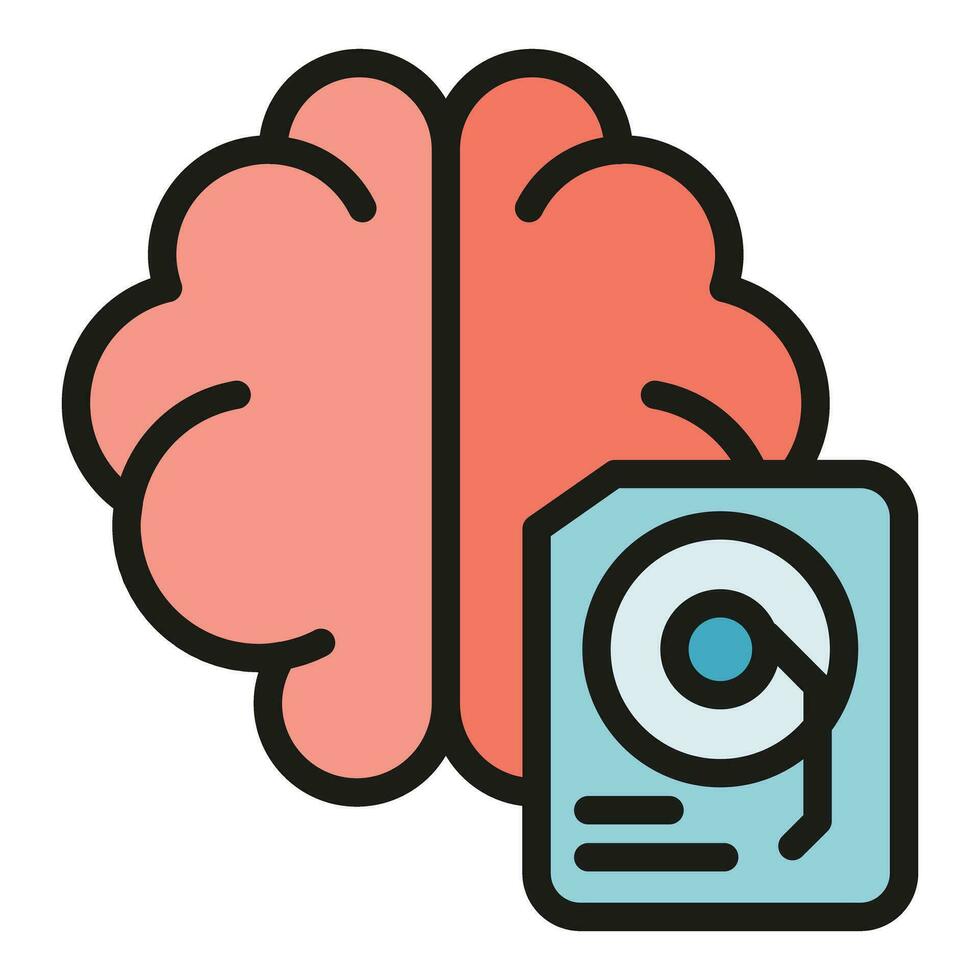 Brain drive icon vector flat