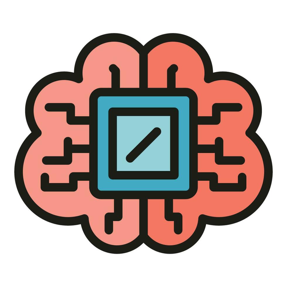 Memory chip icon vector flat