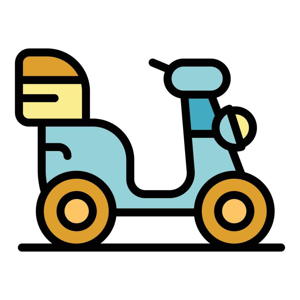 Delivery motorbike icon vector flat