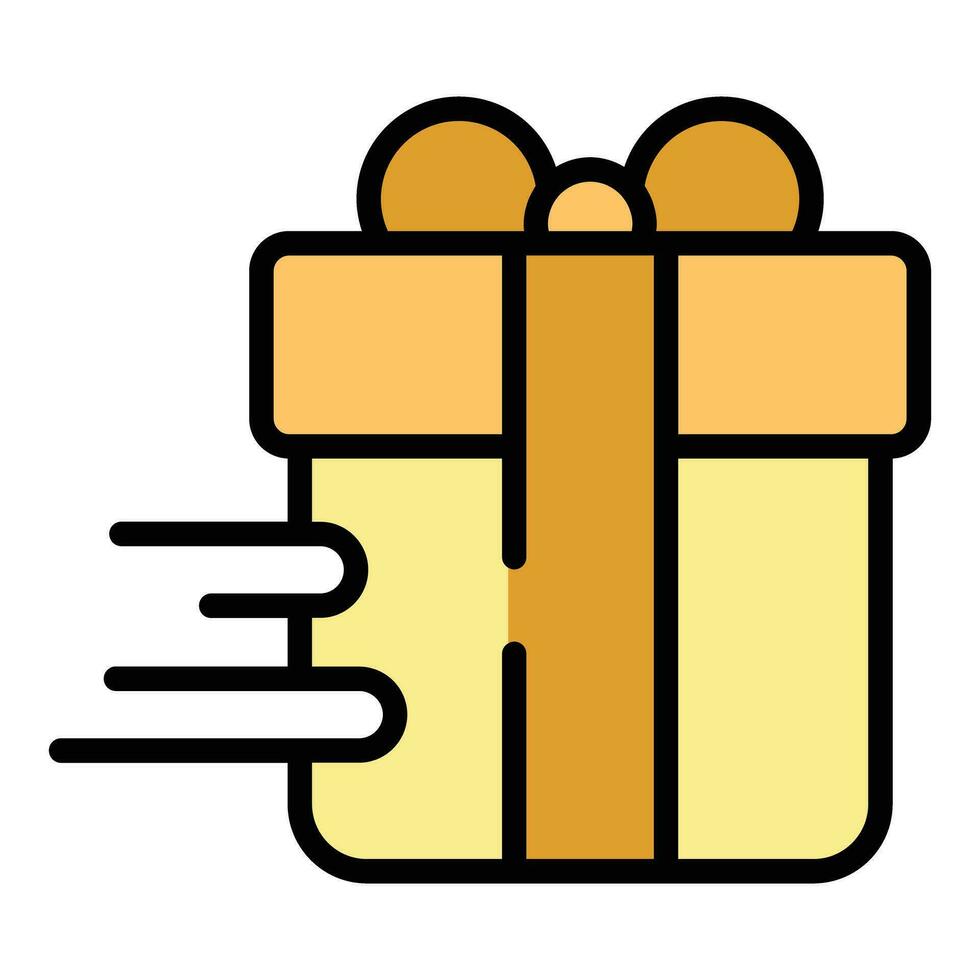 Gift box delivery icon vector flat