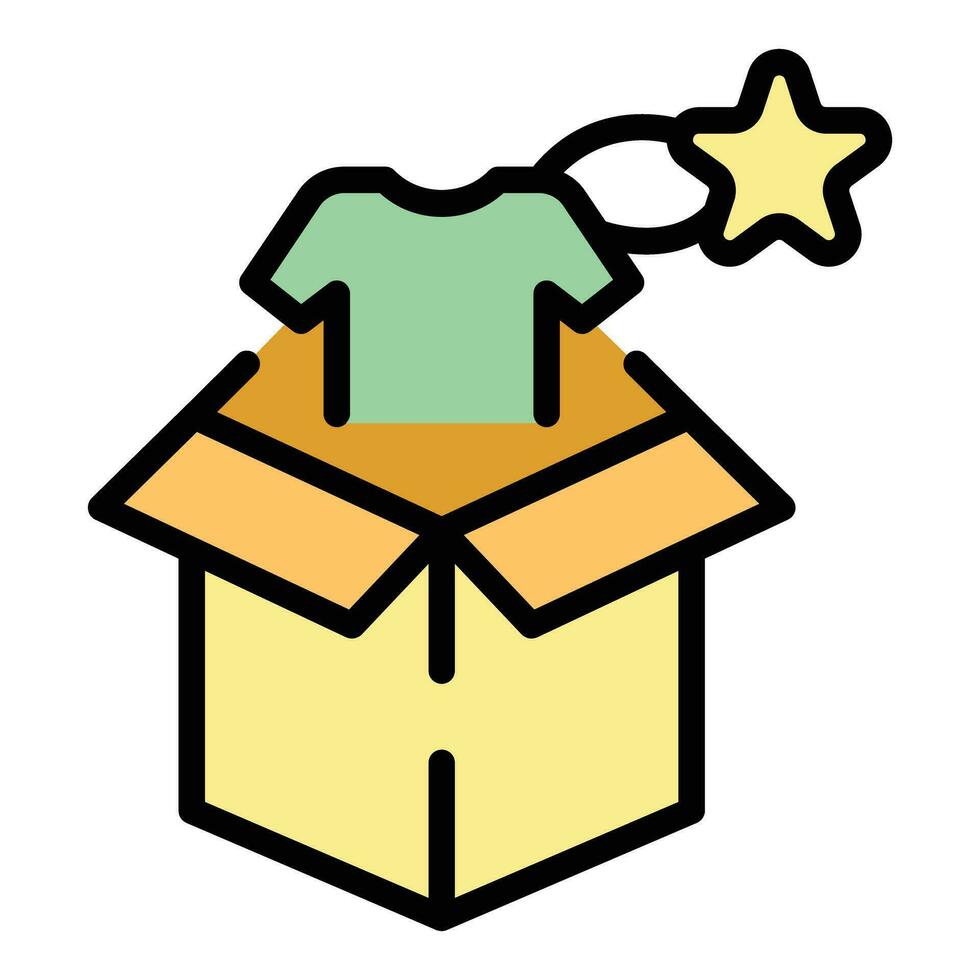 Box clothes icon vector flat