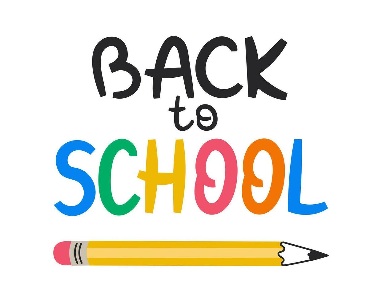 Back to school concept with pencil vector illustration