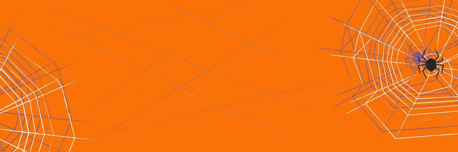 Halloween background with spider web vector illustration