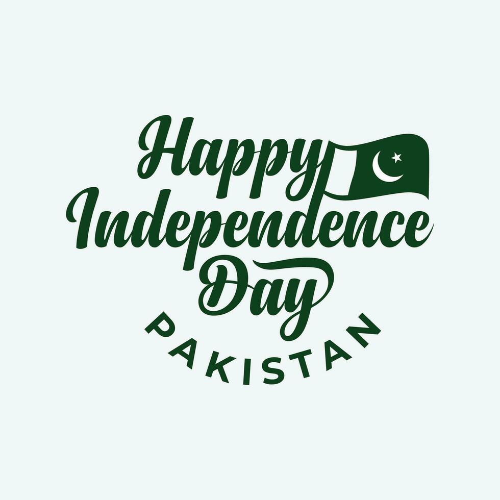 Happy Independence Day of Pakistan Vector illustration. Pakistan national flag isolated on white background. Independence day typography and lettering banner, poster, greeting template design.