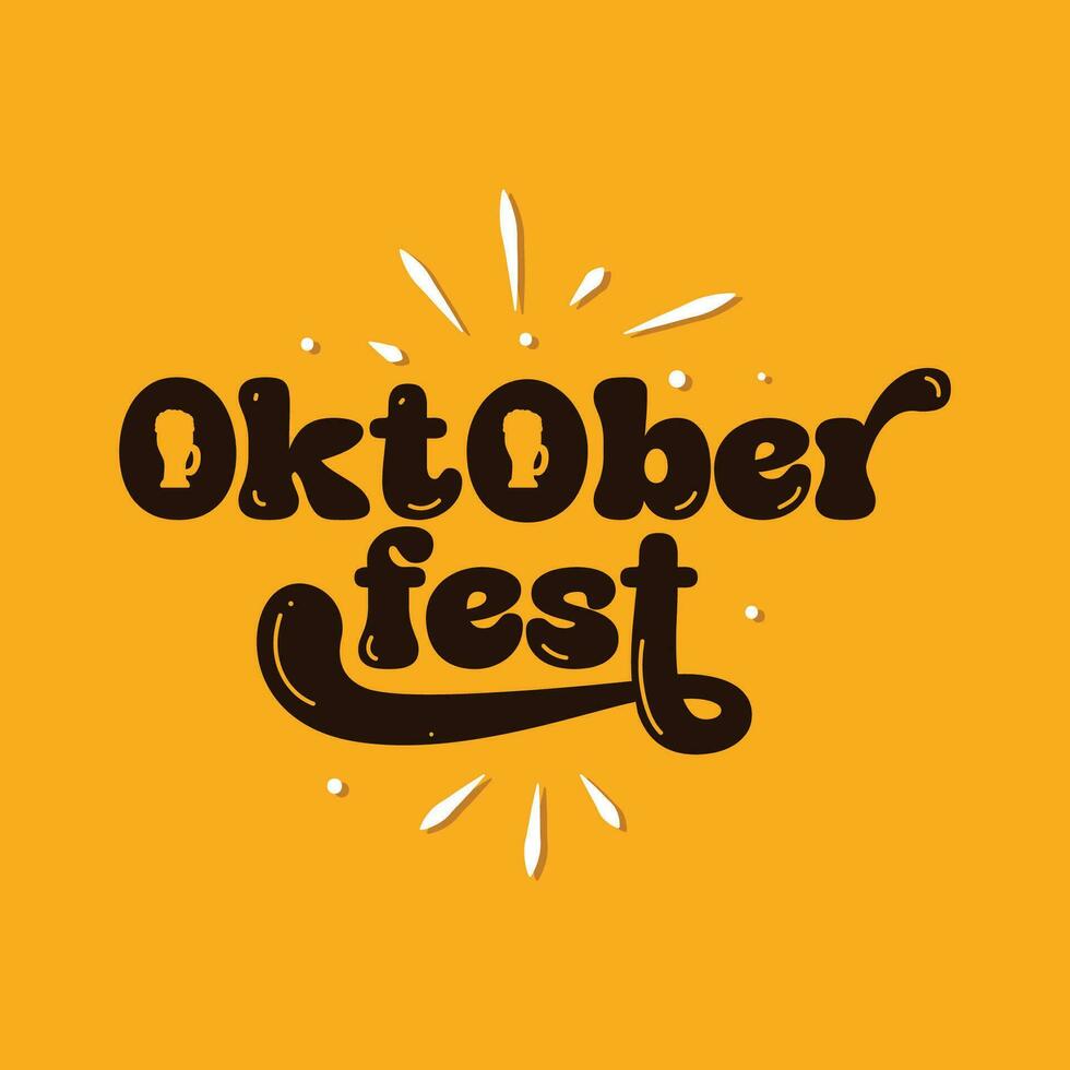 Oktoberfest retro style back lettering logo on a yellow background to celebrate the German traditional festival in October. Oktoberfest  2023 vector
