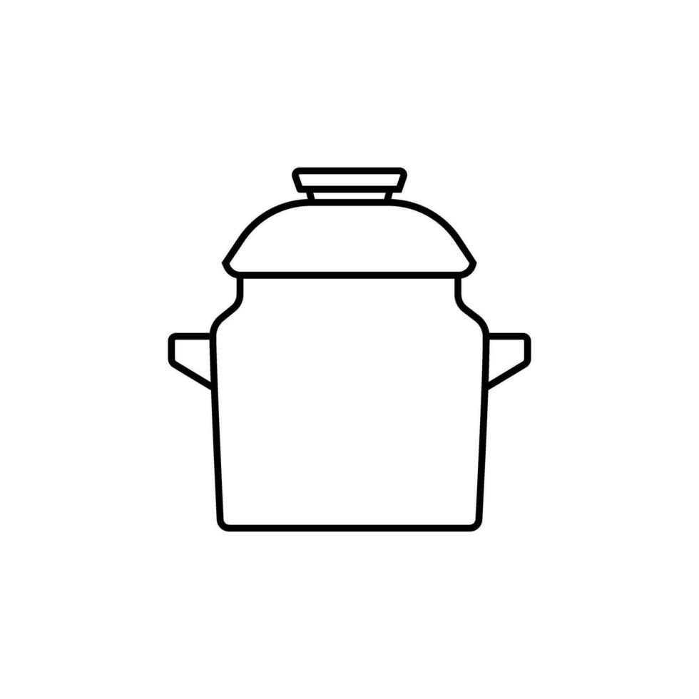 maceta icono vector. cocina ilustración signo. batería de cocina símbolo. comida logo. vector