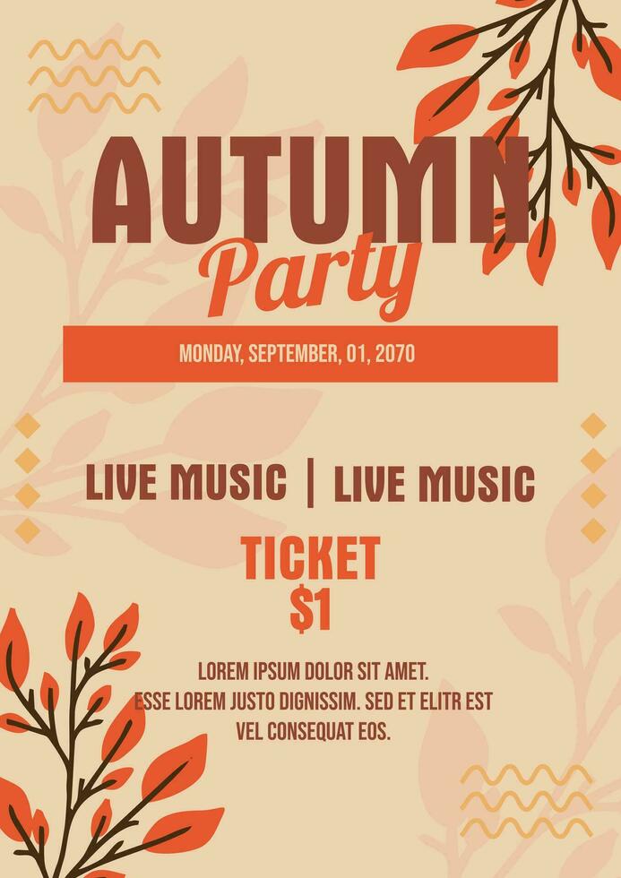 autumn party design poster background template fall season theme vector
