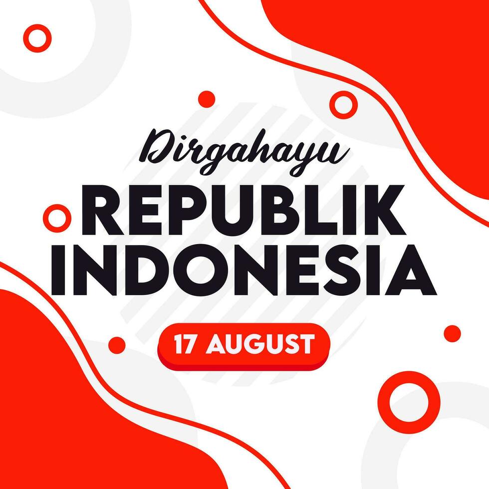 Social media greeting template for august 17th indonesia independence day vector