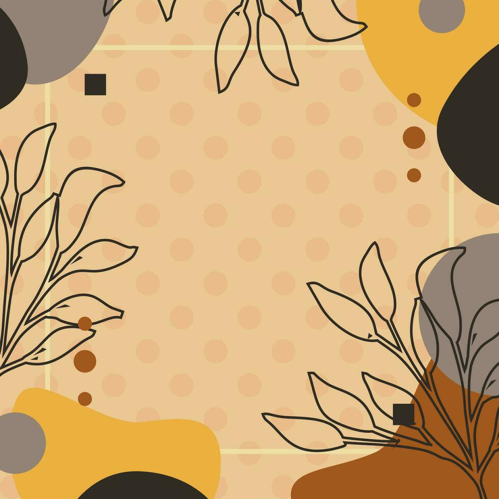 minimalist autumn background with memphis element for background vector