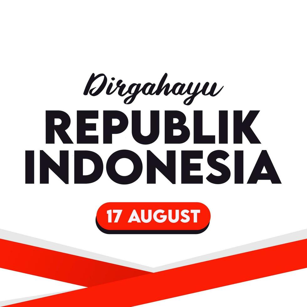 Social media greeting template for august 17th indonesia independence day vector