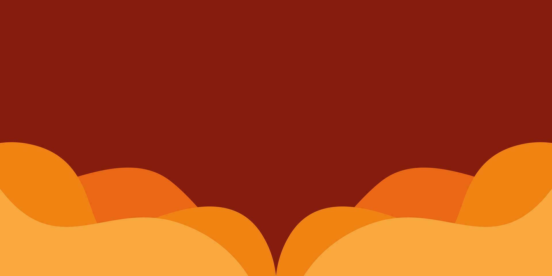 orange abstract wave background with empty space vector