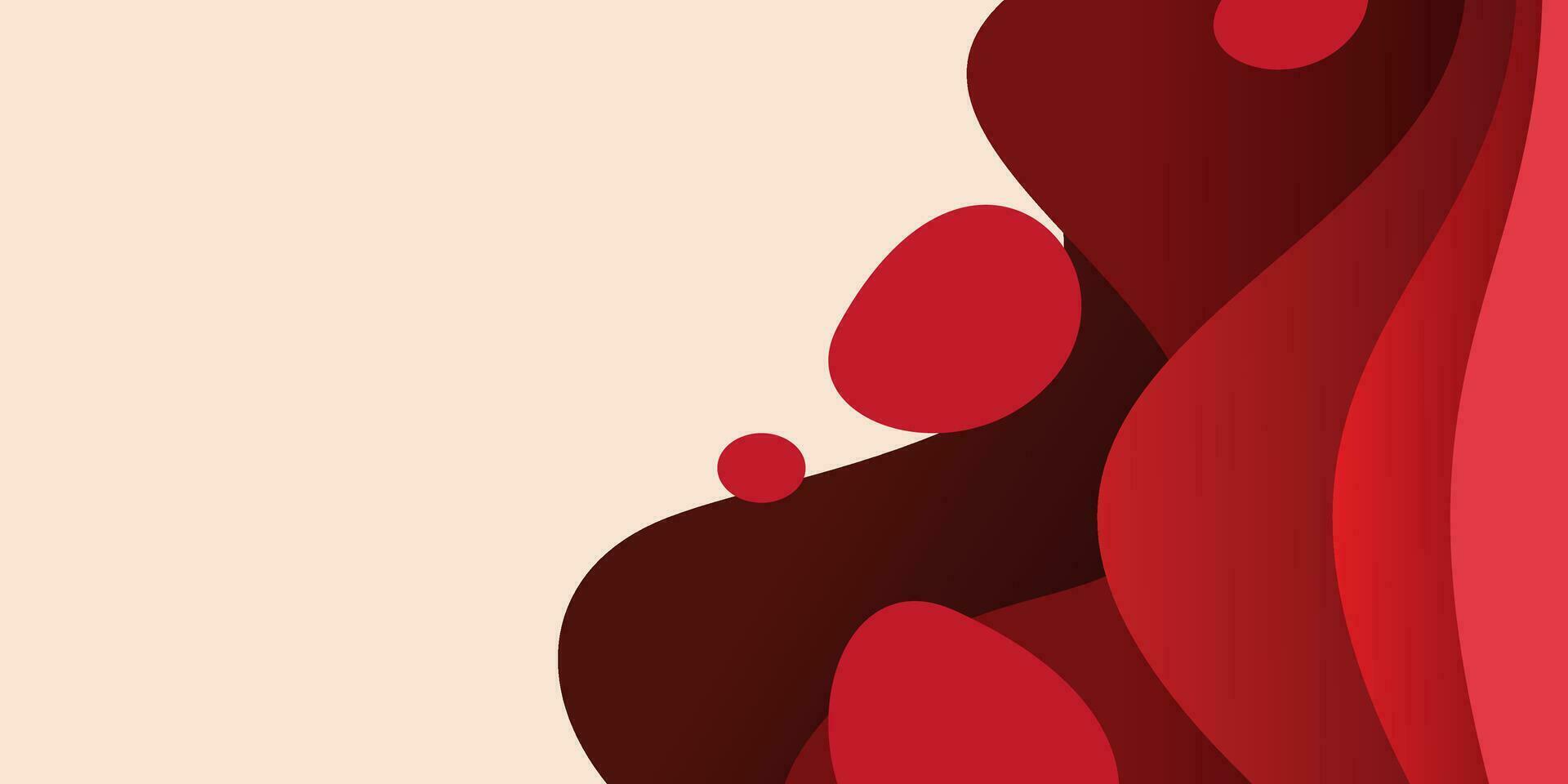 red wave fluid abstract background for banner, web vector illustration