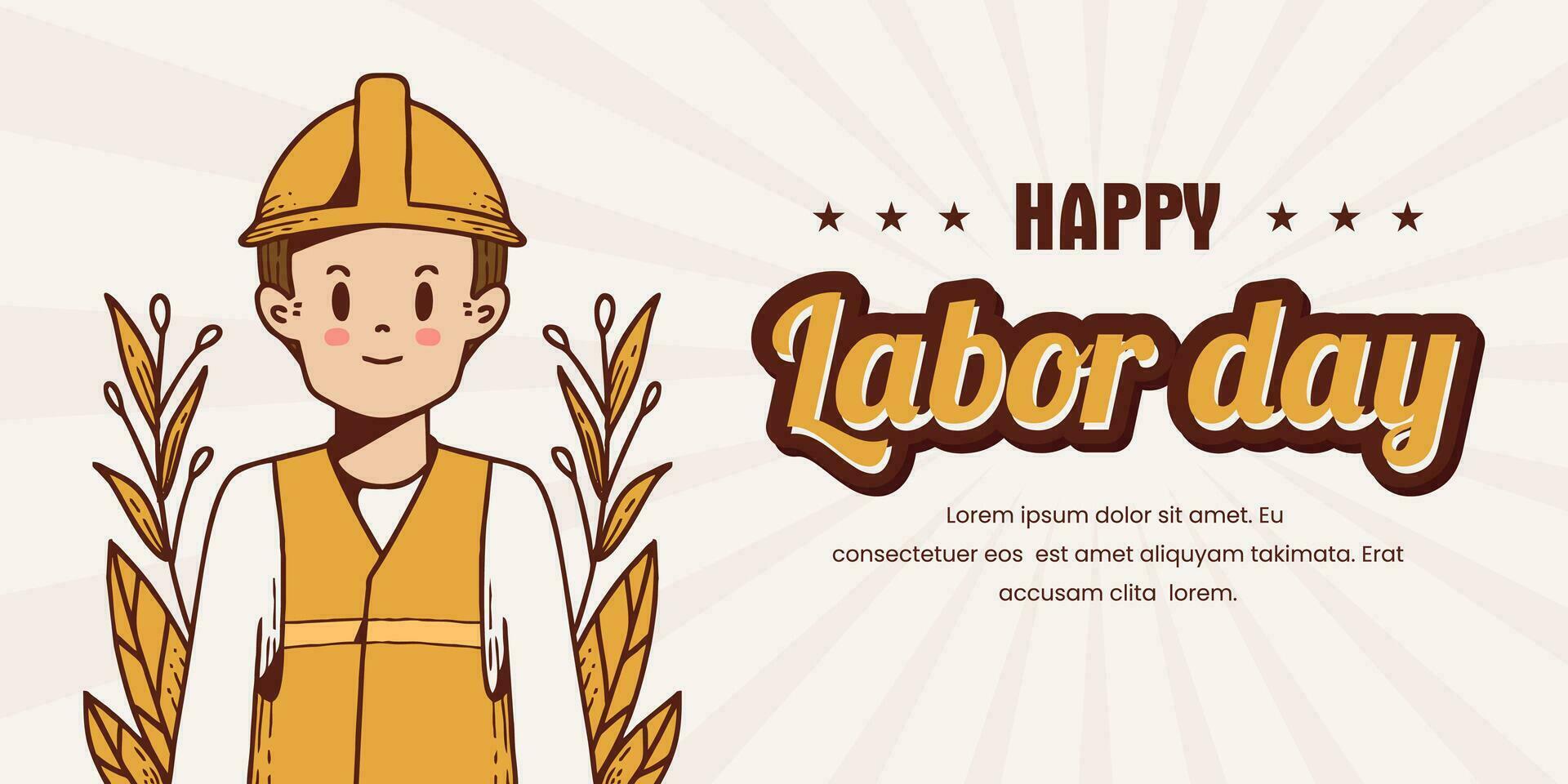 Labor Day banner templateUSA Labor Day celebration with vintage style vector