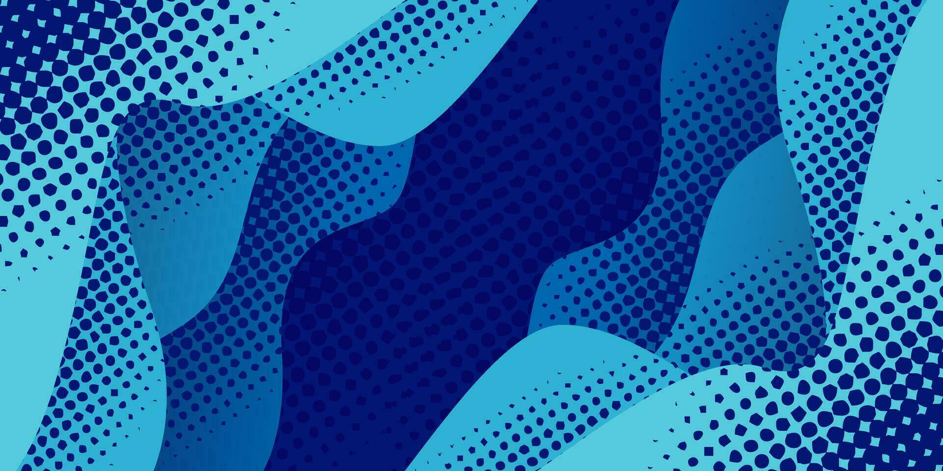 blue liquid wave background with dots pattern for modern themed design vector