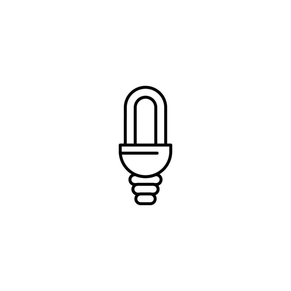 energía ahorro ligero bulbo minimalista contorno icono para tiendas y historias. Perfecto para web sitios, libros, historias, tiendas editable carrera en minimalista contorno estilo vector