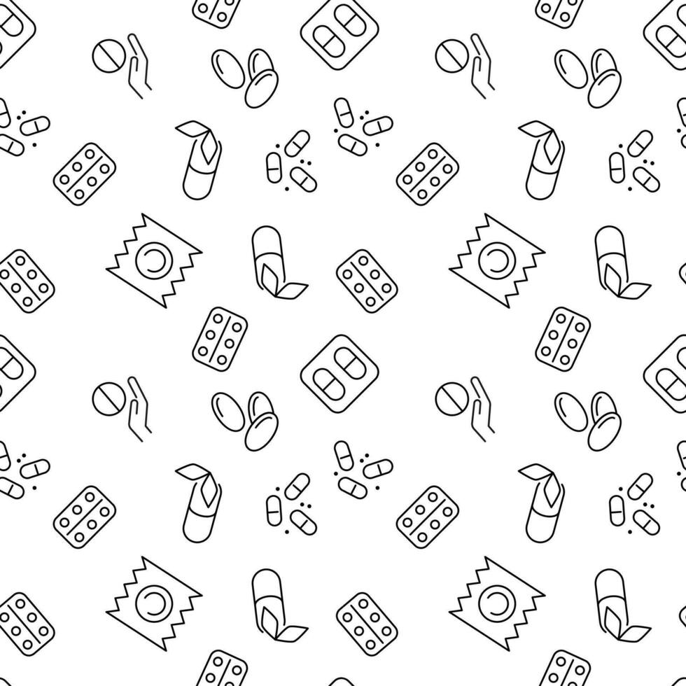 Various Contraceptives and Condom Seamless Pattern for Printing and Wrapping vector