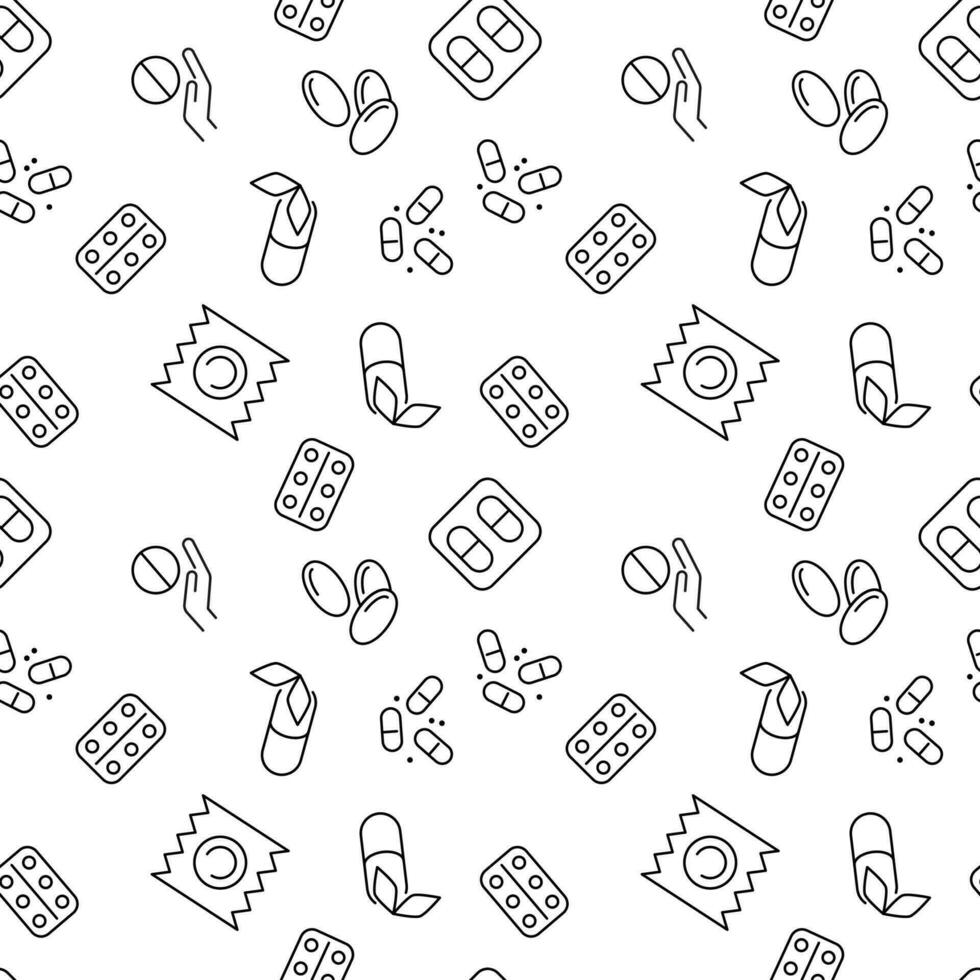 Various Contraceptives and Condom Seamless Pattern for Printing and Wrapping vector