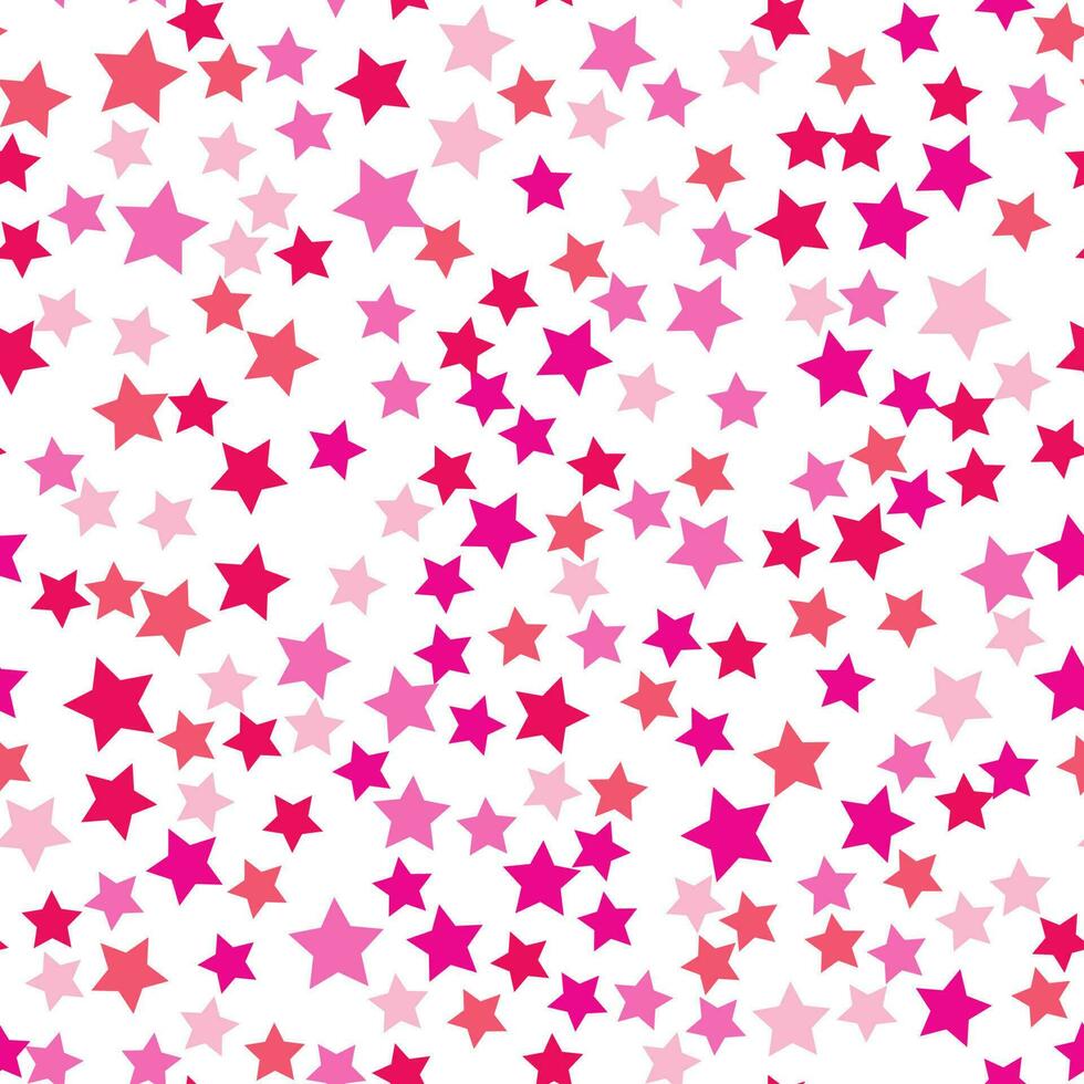 Seamless repeating pattern of red, pink, purple stars for fabric, textile, papers and other various surfaces vector