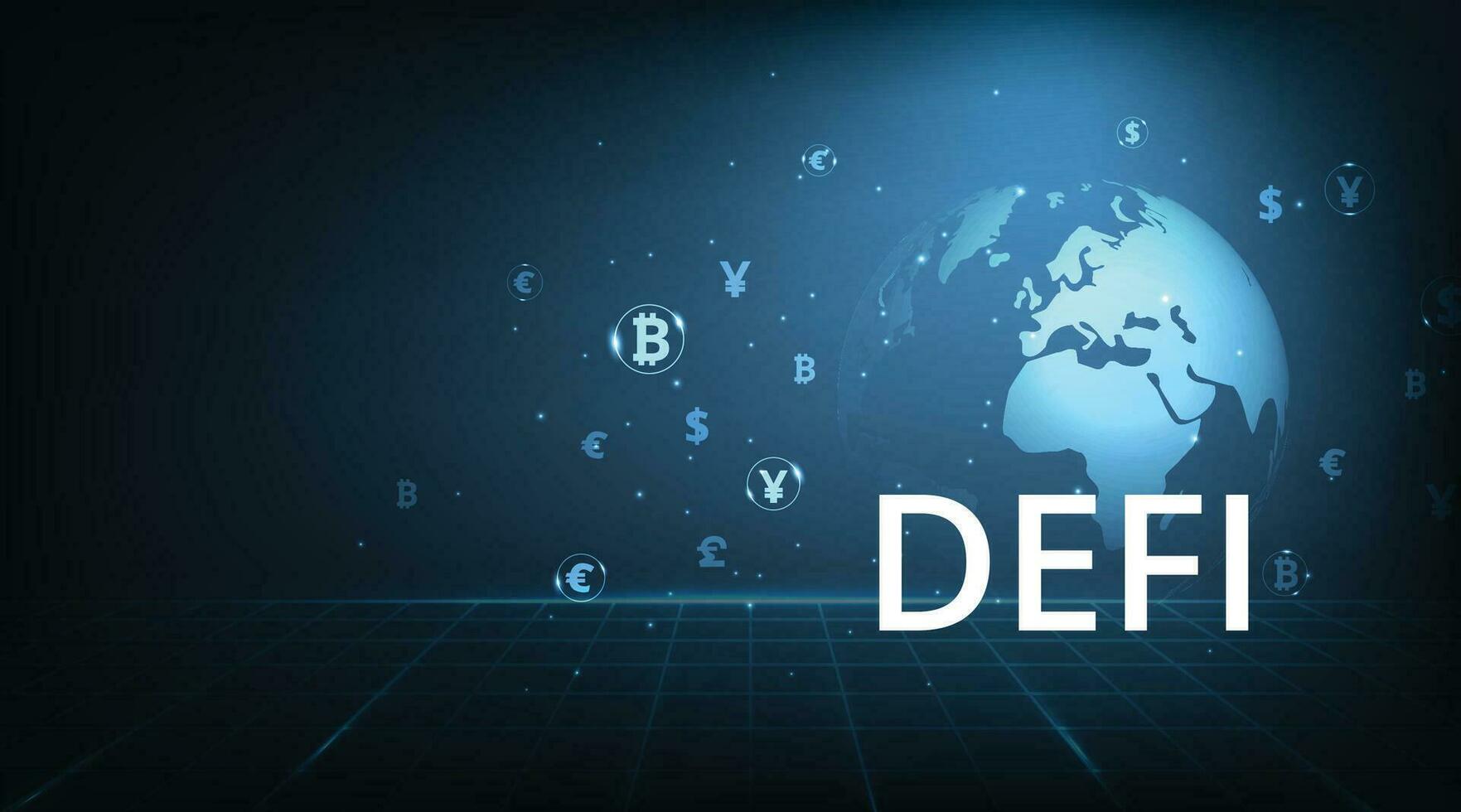 Decentralized finance DeFi concept design. vector