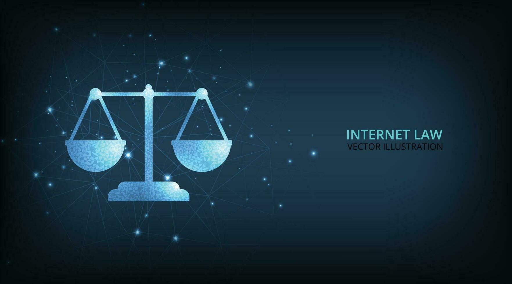 Justice and Internet law concept. vector