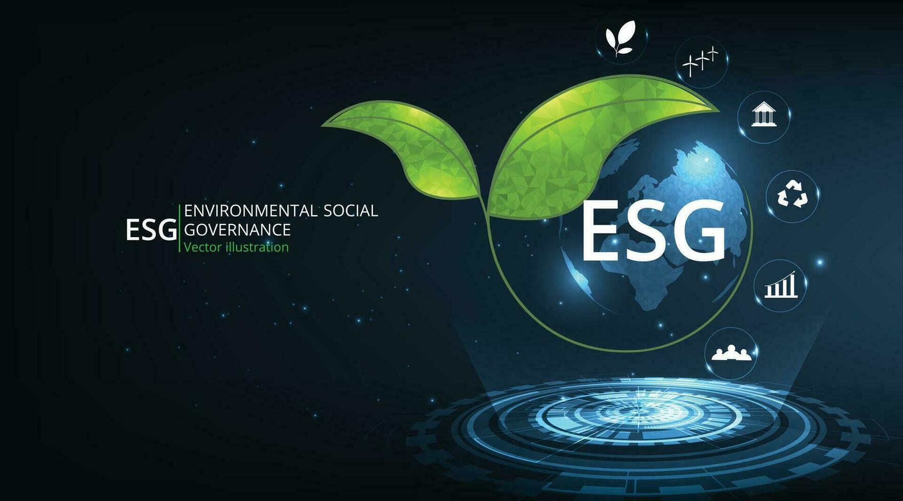 Environmental Social and Governance  ESG concept design. vector