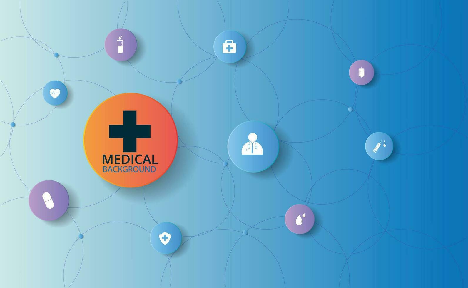 Medical technology network concept design. vector