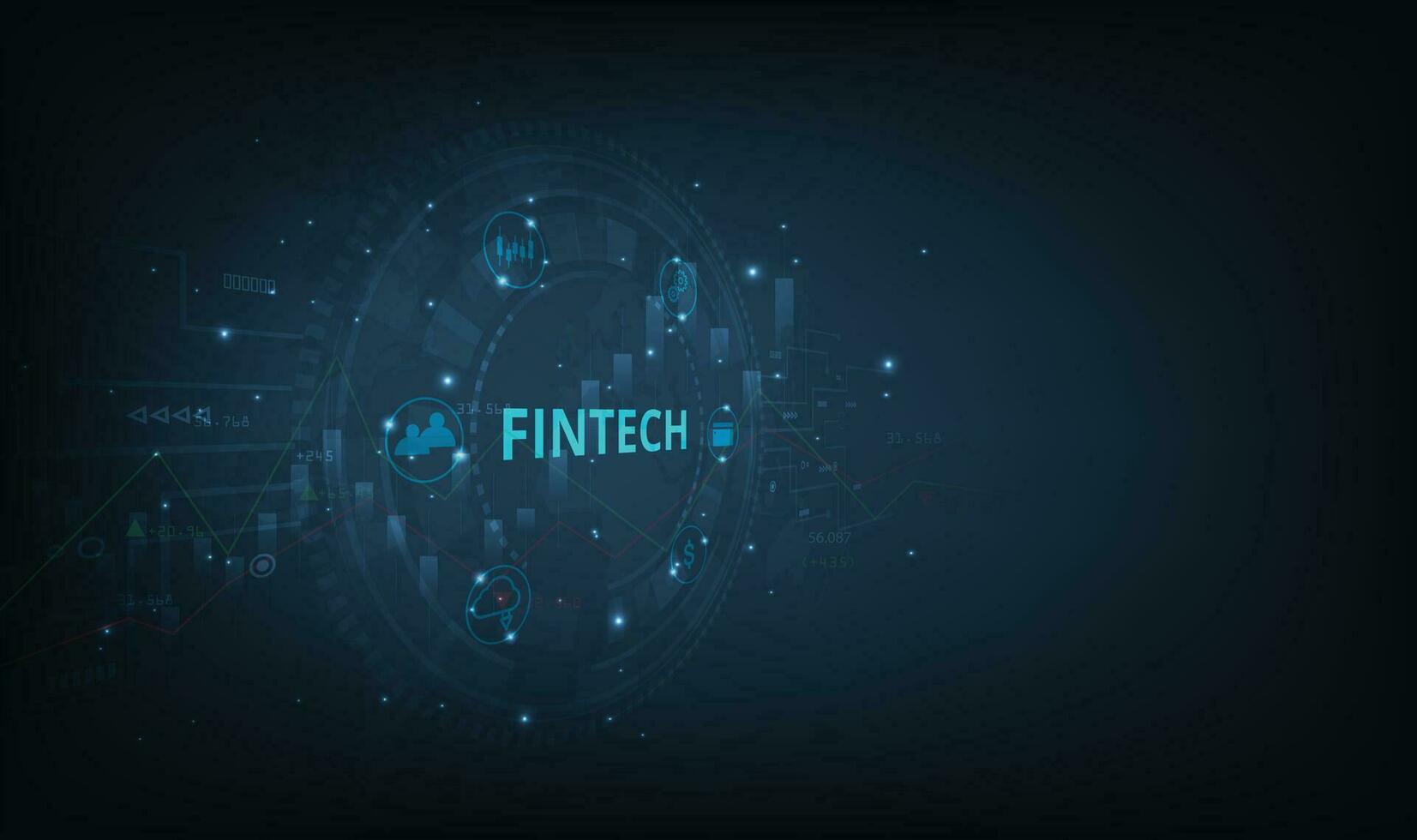 Financial technology and Business world class. vector