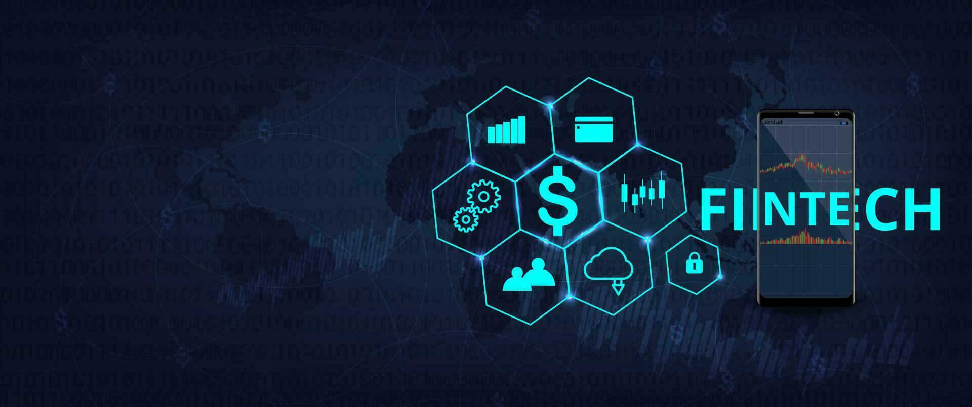 Fintech abstract background Concept. 26609474 Vector Art at Vecteezy