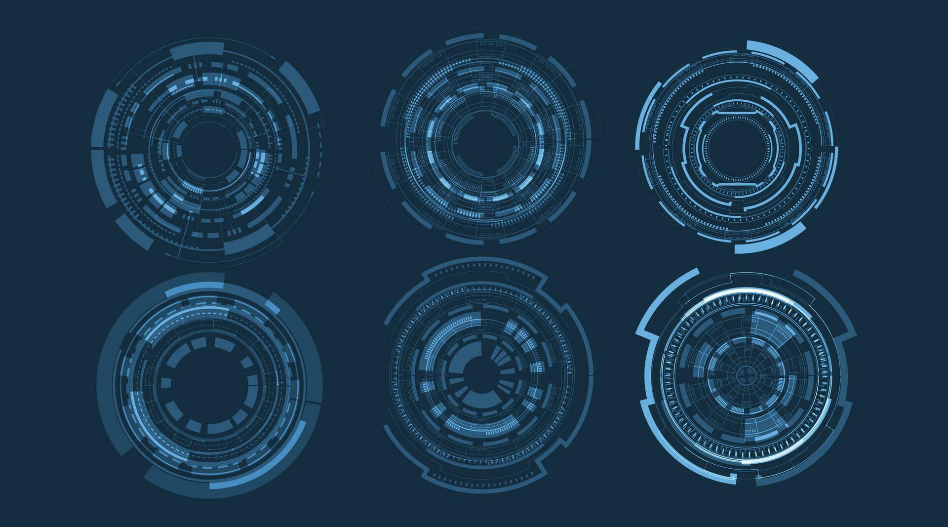 Circle technology elements set. 26609481 Vector Art at Vecteezy