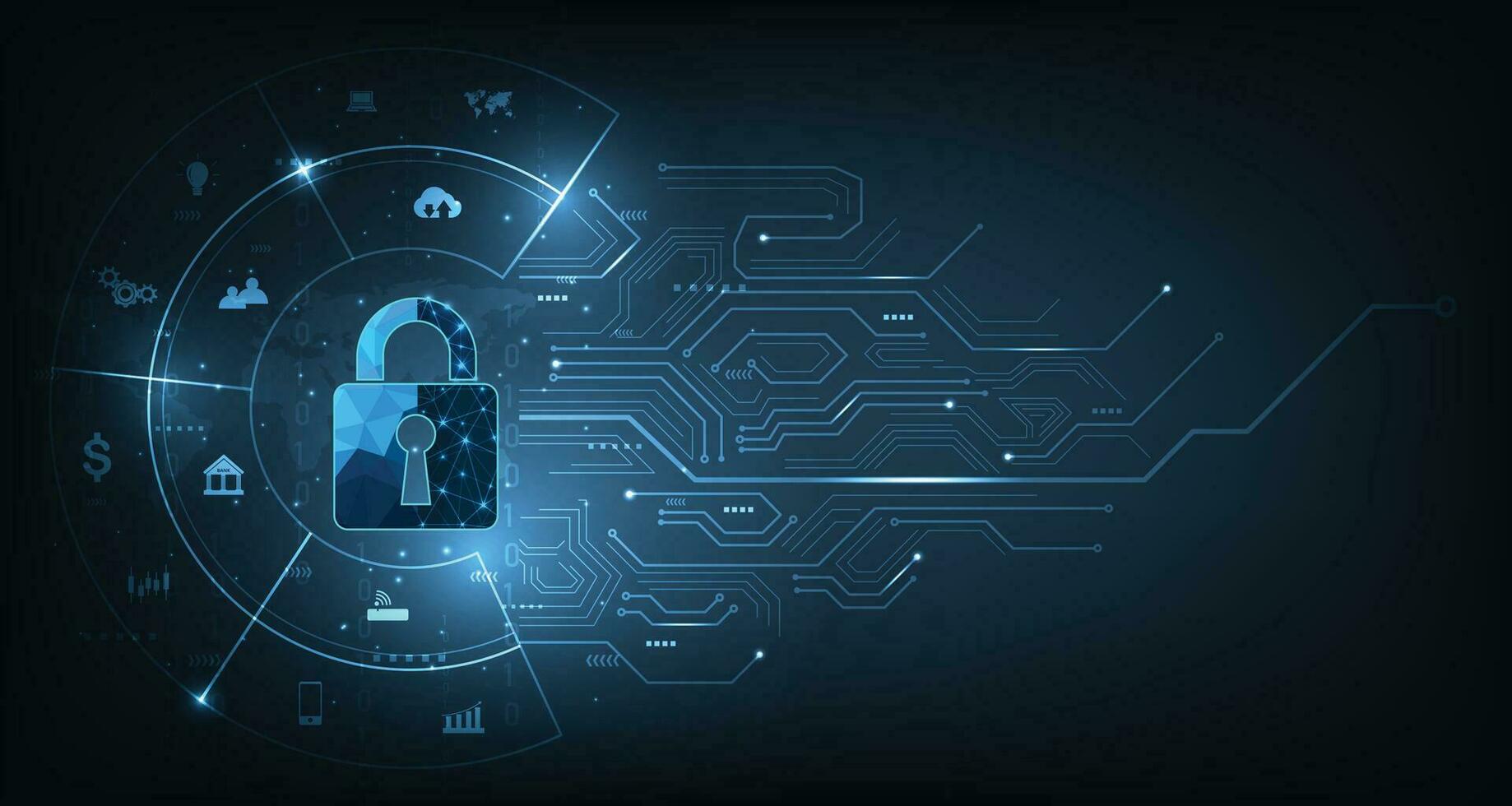 Internet security and Data prevent concept. vector
