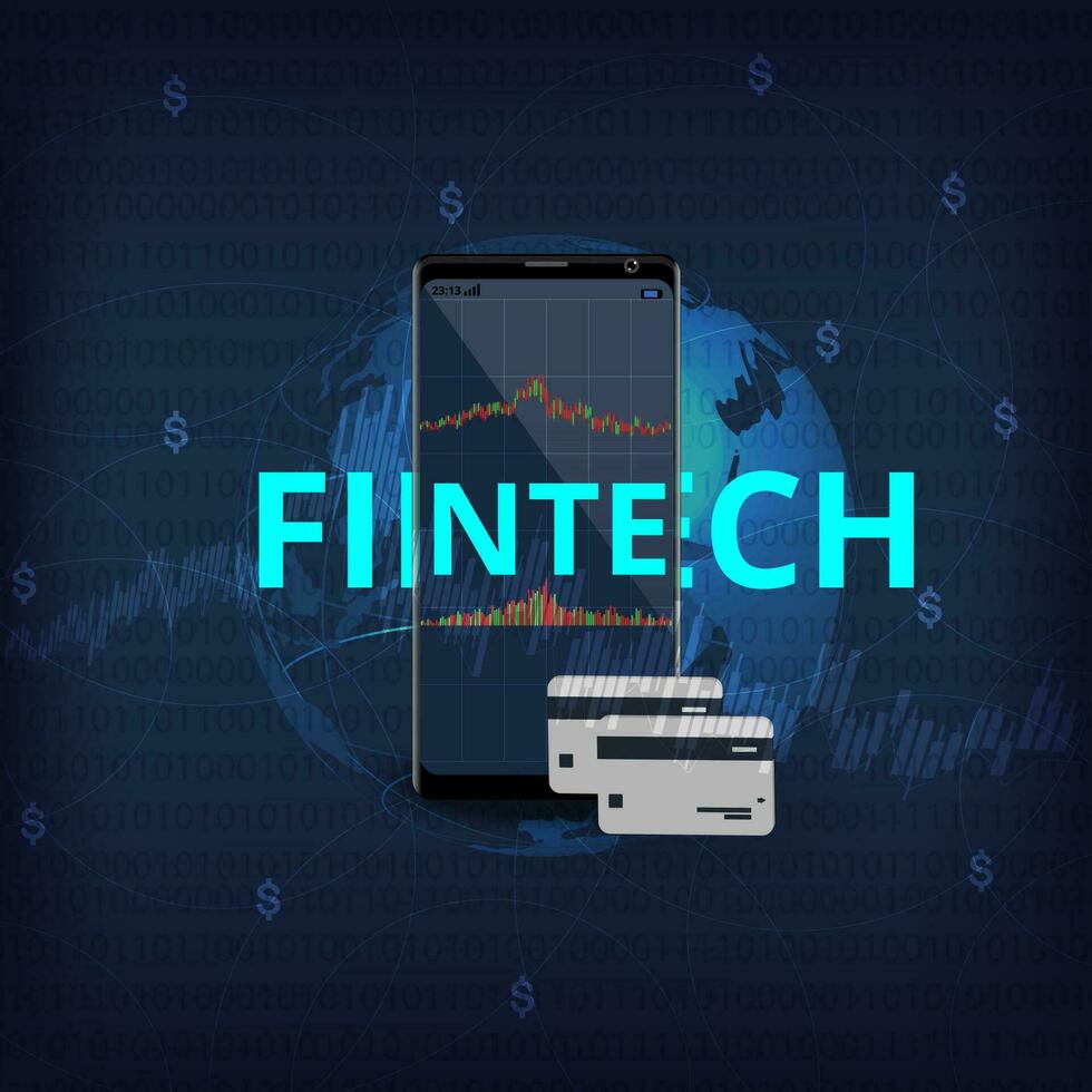 financiero Internet tecnología concepto fintech. vector