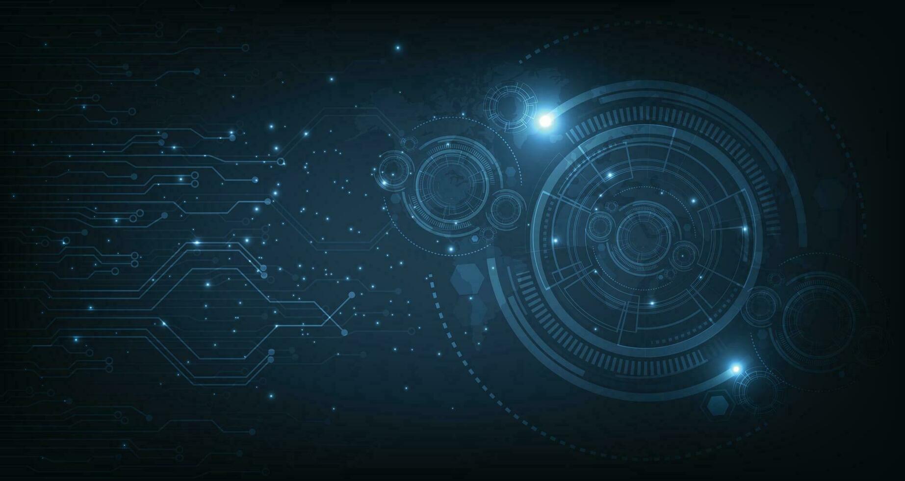 Digital electric circuit circle background. vector