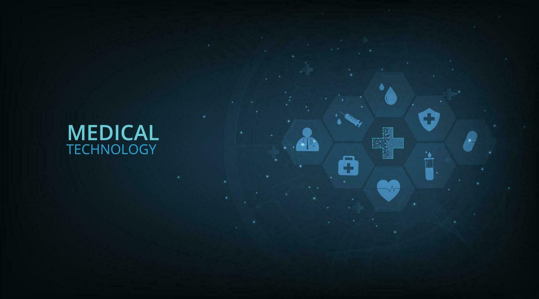 Medical technology network concept design. vector