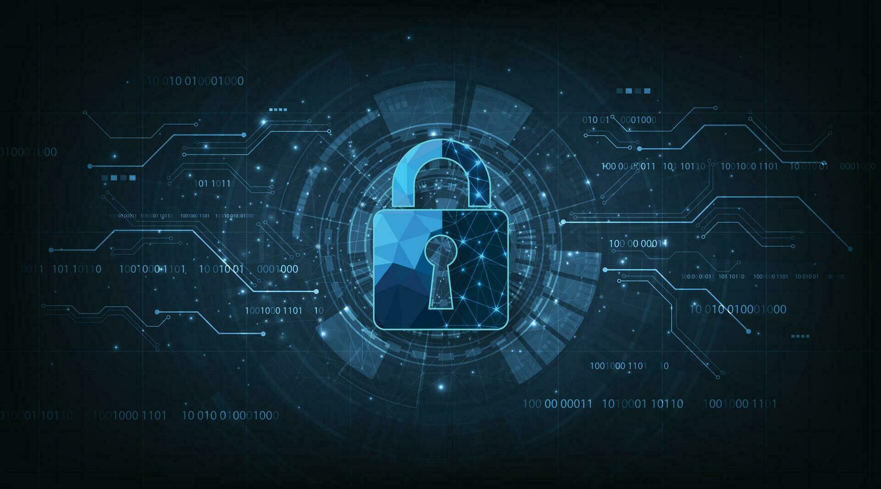 Virtual confidential, programming protection concept. vector