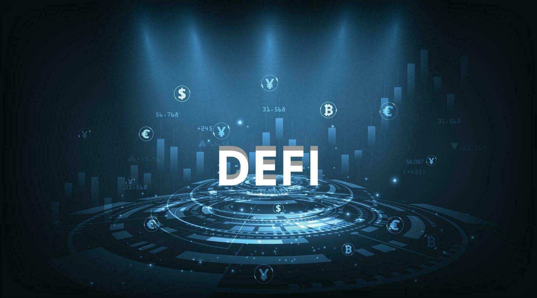 Decentralized finance  DeFi concept. vector