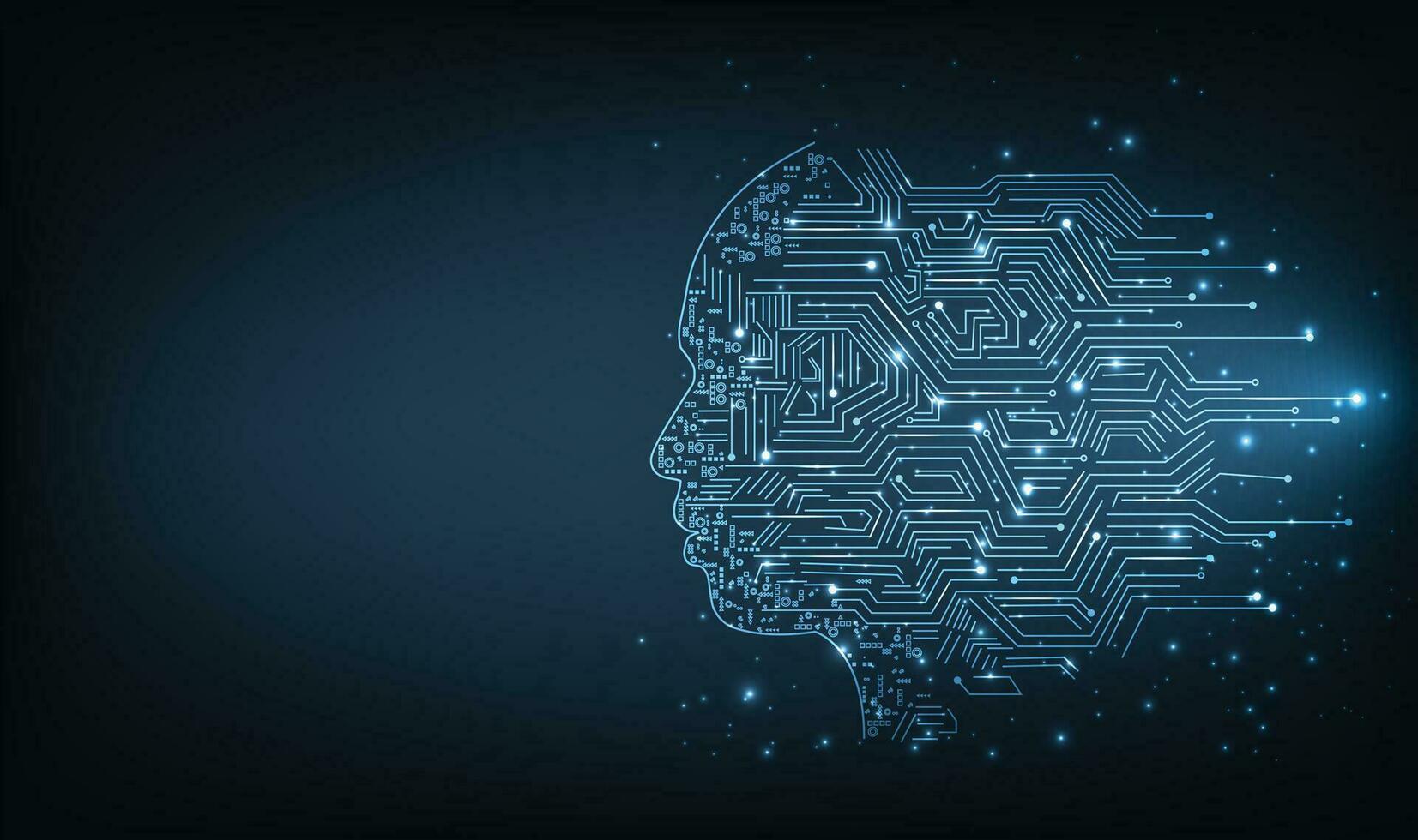 electrónico cerebro y concepto de artificial inteligencia ai. vector