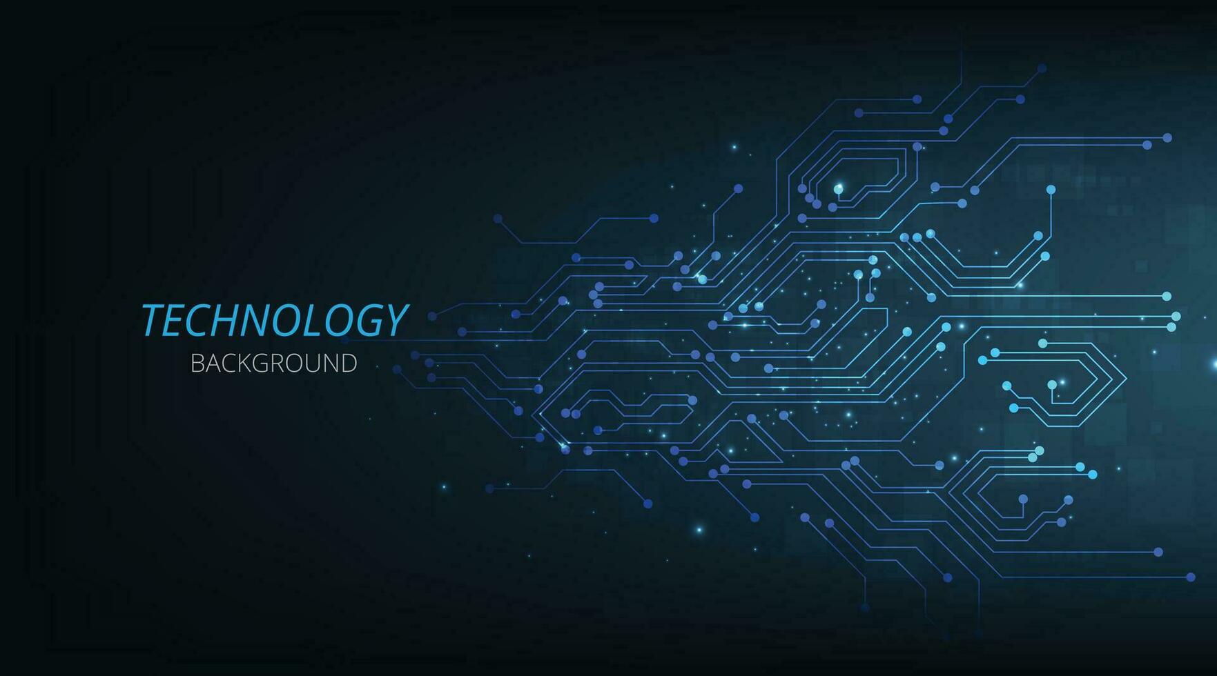 Dark blue technology background with circuit diagram. vector
