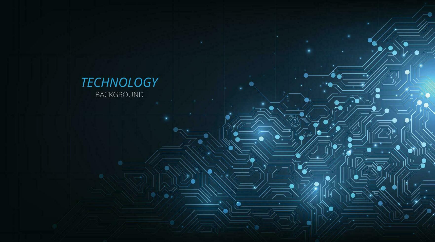 Blue technology background with circuit diagram. vector