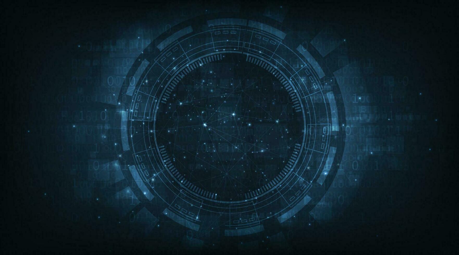 Blue Circle Abstract technology background. vector
