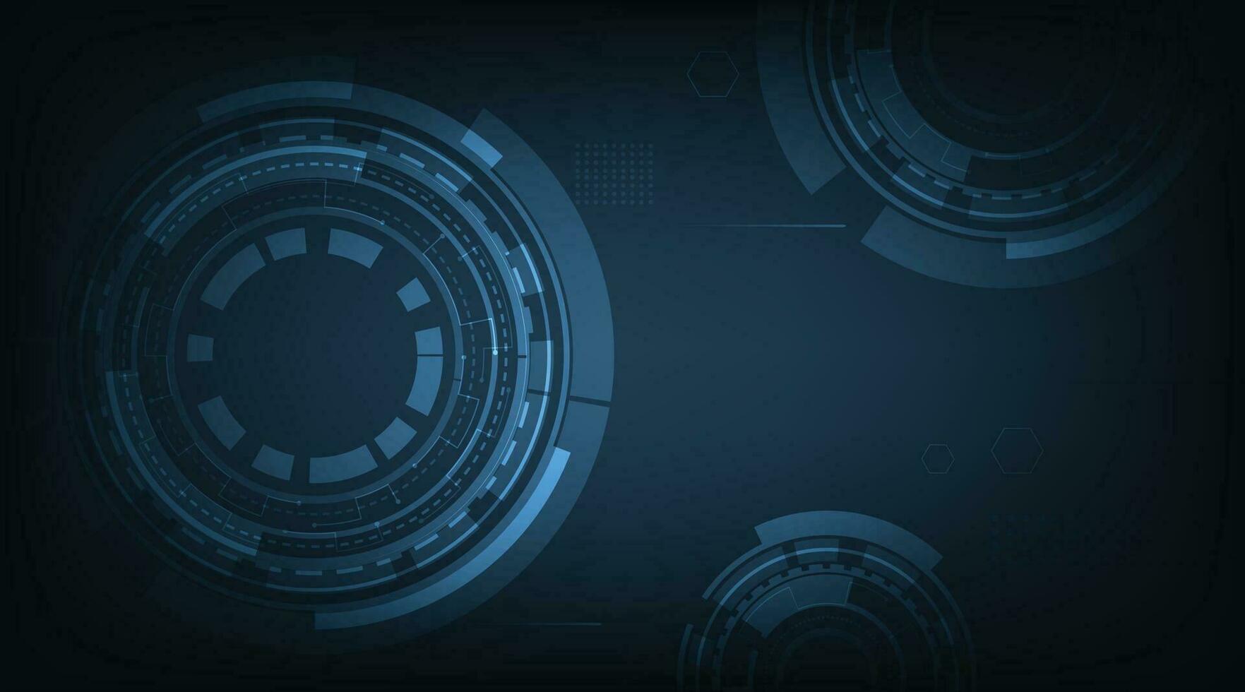 Futuristic circular digital vector technology background.