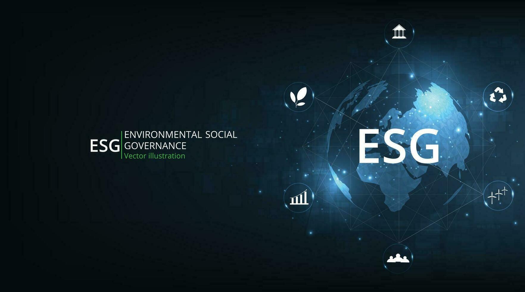 diseño de ambiental social y gobernancia esg. vector