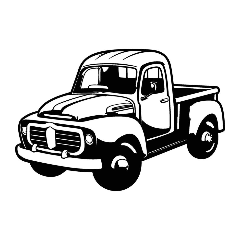 granja camión, Clásico recoger camión, antiguo granja camión decoración vector