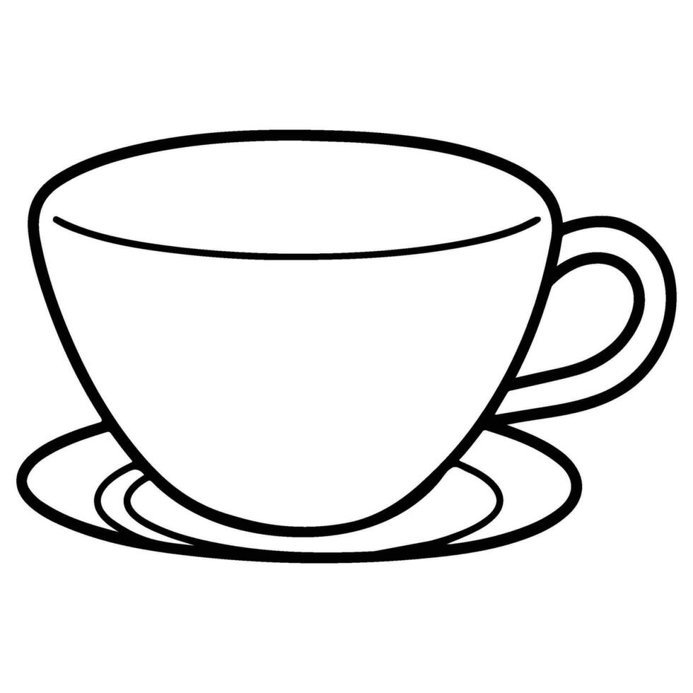 Coffee cup. Saucer and cup of coffee icon vector